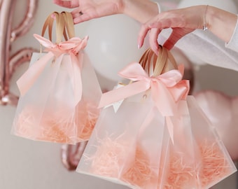 Baby Shower pink gift bag, Personalised gift bag, pink Baby Shower favor bags, Baby Shower Welcome Bag, pink Baby Shower Welcome girl