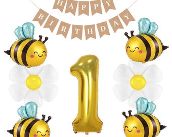 1st bee birthday party, bee balloon, honey bee birthday, Bee Day Celebration, Busy Bee Theme bumble bee baby birthday