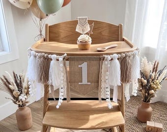 Boho 1st birthday banner, boho high chair banner, boho first birthday decorations, boho baby birthday, boho banner, brown banner
