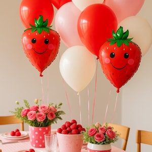 Strawberry birthday party, 1st birthday berry party, first birthday strawberry party, strawberry balloon, berry birthday