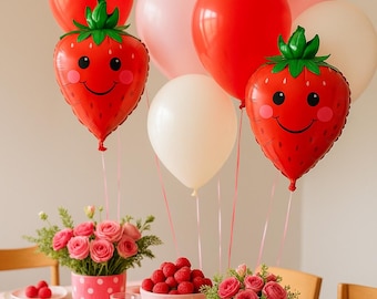 Strawberry birthday party, 1st birthday berry party, first birthday strawberry party, strawberry balloon, berry birthday