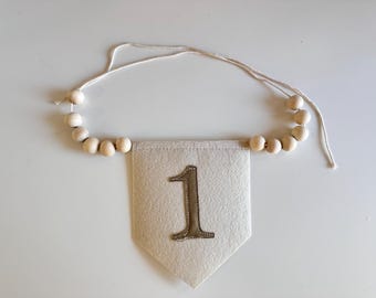 Kinderhochstuhl Banner, Wimpelkette, Wimpelkette zum 1.Geburtstag