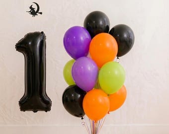 1st birthday Halloween balloon, Halloween balloon decoration, Halloween balloon