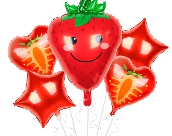 Erdbeerballon Set, Beere Babyparty Dekoration, 5 Stück