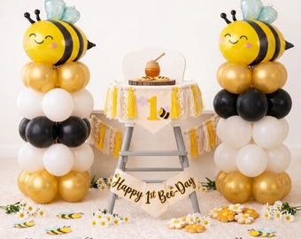 Bee 1st birthday party balloon, bee Balloon, bee one birthday set, bee daisy birthday party, bee my birthday balloon, bee first birthday