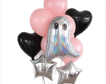 Halloween baby shower Spooky blush pink Balloon Set Balloon bouquet Spooky Girl Baby Ghost Boo Backdrop baby shower Party Decor Supplies