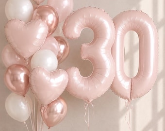 30th birthday party, pink birthday decor, 30th Number balloon Set birthday decor 30th Birthday Decor Anniversary 40th, 20th balloon decor