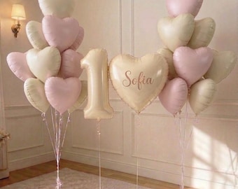 Blush pink 1st birthday balloon decoration, first birthday baby girl decor, pink decoration, pink balloon