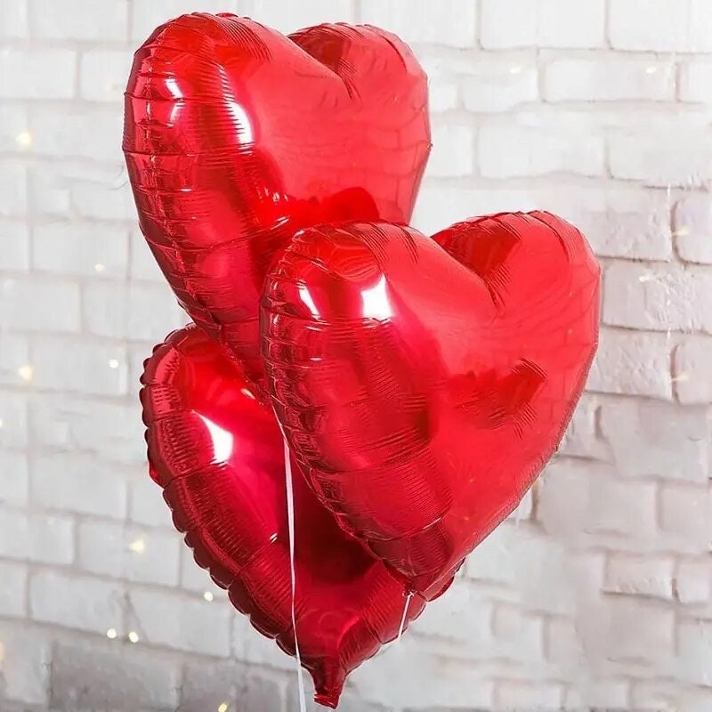 Red Foil Heart Balloon Set, Love Decor - Etsy