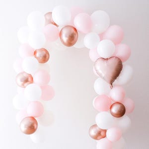 Blush pink balloon arch, baby shower balloon arch girl, white pink balloon arch kit, pastel balloon