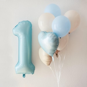 Number balloon, 1st birthday boy, blue balloon, Theme 1st birthday boy, latex balloon, pastel balloons, boho first birthday
