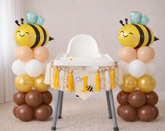 Decoratie 1e verjaardag bij, ballon bij, verjaardagsset bij, verjaardagsfeestje bij madeliefje, ballon bij mijn verjaardag, bij eerste verjaardag banne