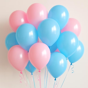 Gender reveal ballon, jongens- of meisjesfeest, blauwroze latexballon, babyshowerdecoratie