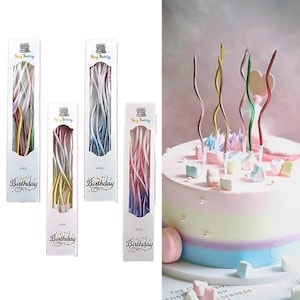 Birthday Candles, Wavy Birthday Candles, Curved Cake Candles Birthday,  Decorating Candle Toppers