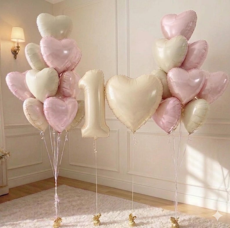 Blush Pink 1st Birthday Balloon Decoration, First Birthday Baby Girl ...