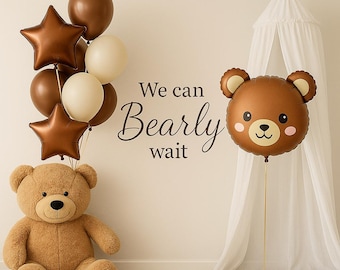 Bear Theme Baby Shower Decor, Bear Balloon  Tower, We Can Bearly Wait Baby Shower Decor, Teddy Bear balloon, Gender Neutral Baby Shower