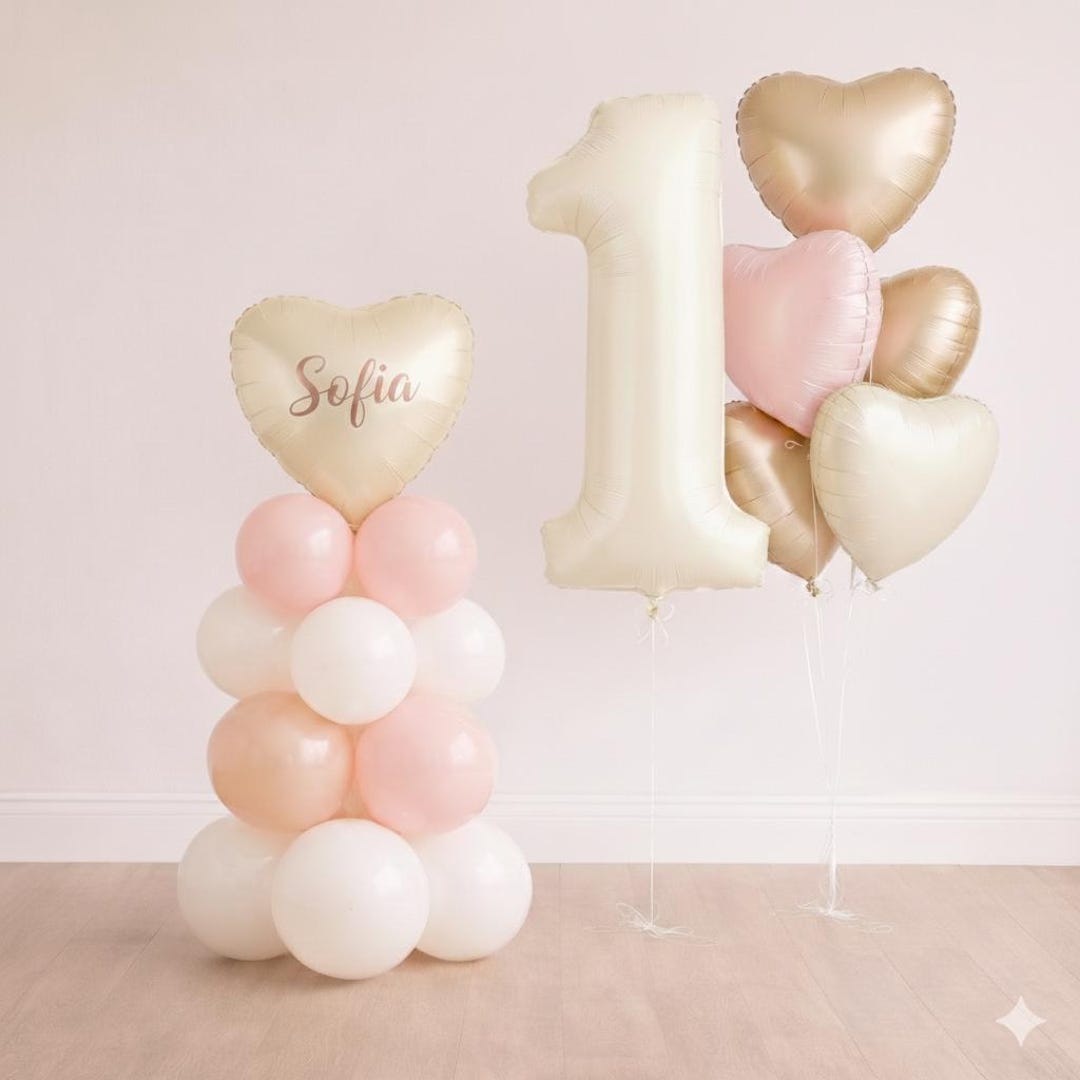Blush Pink 1st Birthday Party, Blush Pink Balloon, First Birthday Girl ...