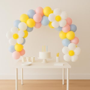 Gänseblümchen Ballonbogen, Gänseblümchen Geburtstagsbabyparty, Gänseblümchenparty, Gänseblümchenballon, Gänseblümchen DIY Ballonset