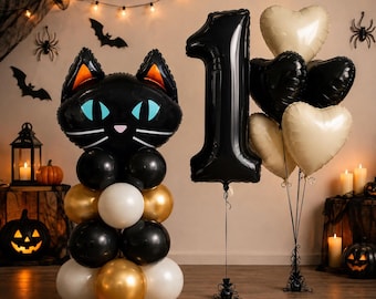 1e verjaardag met Halloween-thema, Halloween-ballon, griezelige verjaardagsdecoraties