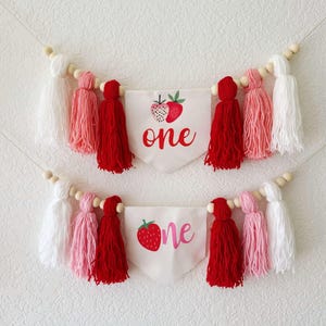 Strawberry highchair banner, strawberry 1st birthday, berry first birthday, High chair banner