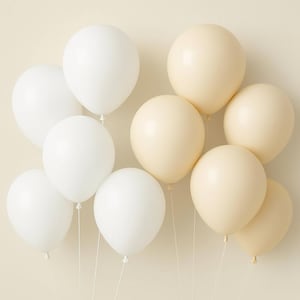 Latex balloon for neutral theme party, white and beige Balloon Set, wedding party decor, baby shower decor, birthday balloon arch
