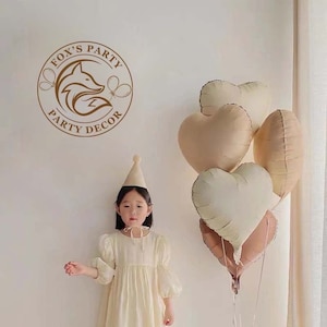 Heart balloon party decor Baby Shower Beige Heart Balloon Decoration Party 1st Birthday party decorations, set 5 pieces balloons