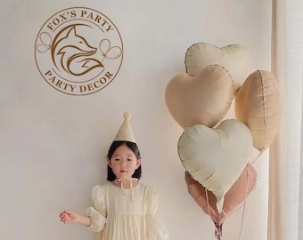Heart balloon party decor Baby Shower Beige Heart Balloon Decoration Party 1st Birthday party decorations, set 5 pieces balloons