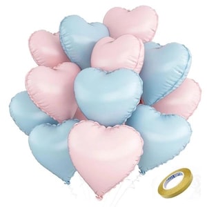 Herzballon, Gender Reveal Ballon, rosa Baby-Dusche-Partydekor, rosa Ballon, blaue und rosa Ballons, Gender Reveal Decor