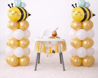 ミツバチの1歳の誕生日パーティー、ミツバチのバルーン、ミツバチの1歳の誕生日セット、ミツバチのデイジーの誕生日パーティー、ミツバチの誕生日バルーン、ミツバチの1歳の誕生日バナー