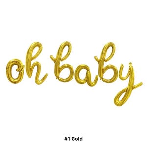 Oh Baby script Balloons, Baby Shower Decor, Oh Baby Sign Baby Shower Decorations Oh baby letters gender reveal It&#39;s a girl