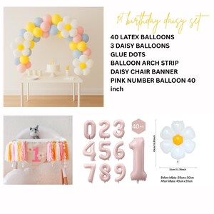 Erste Geburtstags-Gänseblümchen-Party, Gänseblümchen-Ballonbanner, Geburtstags-Gänseblümchen-Set, Gänseblümchen-Ballon, Gänseblümchen-DIY-Ballonkit