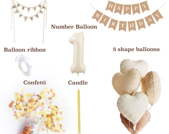 1st birthday number balloon Set First birthday Customized Birthday Decorations kit baby boy 1st birthday girl 1st birthday