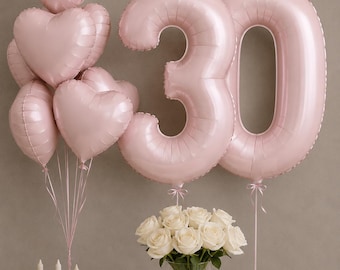 30th birthday party, pink birthday decor, 30th Number balloon Set birthday decor 30th Birthday Decor Anniversary 40th, 20th balloon decor