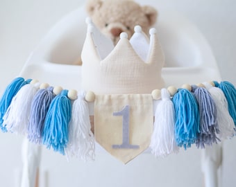 Blauer Kinderhochstuhl Banner, Junge 1