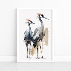 Cranes Bird Poster | Japanese Print | Vintage Japanese Art | Japanese Crane | Japan Wall Art Poster