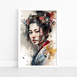 Japanese Geisha Wall Art | Japanese Poster | Oriental Wall Print | Japanese Art Print | Illustration | Gift | A1/A2/A3/A4