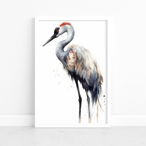 Crane Bird Poster | Japanese Art Print | Japanese Print | Vintage Japanese Art | Japanese Crane | Japan Wall Art Poster