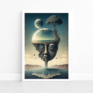 Surreal Poster | Surrealism Print Art | Surreal Art Wall Decor | Illustration | Landscape
