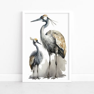 Cranes Bird Poster | Japanese Print | Japanese Crane | Japan Wall Art Poster