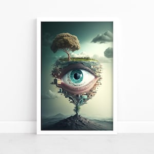 Surreal Poster | Surrealism Print Art | Surreal Art Wall Decor | Illustration | Landscape
