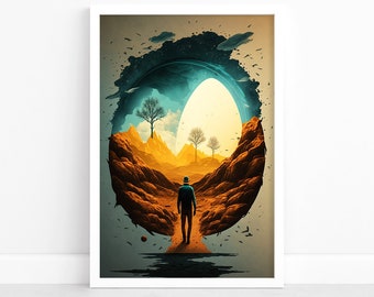 Surreal Art Poster | Surrealism Print Art | Surreal Art Wall Decor | Surrealism | Poster | Illustration | Landscape