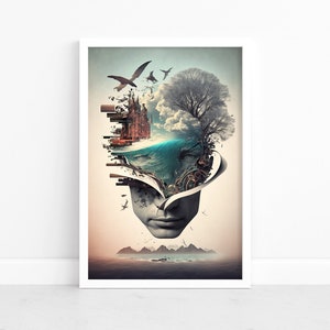 Surreal Poster | Surrealism Print Art | Surreal Art Wall Decor | Illustration | Landscape