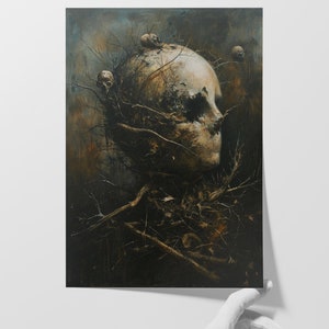Elegancia mística: impresión Giclée de bellas artes / expresión surrealista / decoración oscura para el hogar / arte mural enigmático / estética cautivadora