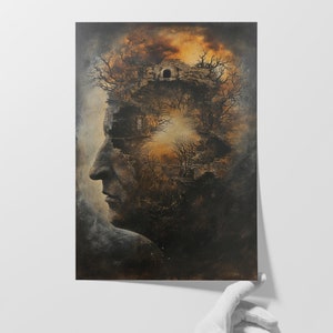 Haunting Charm: Fine Art Giclée Print | Surreal Artwork | Dark Interior Decor | Mystical Wall Art | Captivating Aesthetic