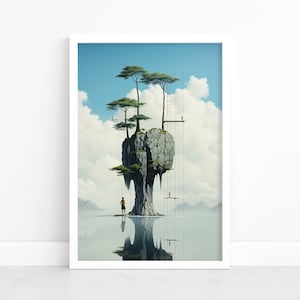 Enigmatic Echoes: Surreal Artistic Poster | Captivating Print | Ethereal Wall Decor | Abstract Landscape Illustration | Surreal Poster Art