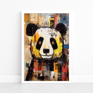 Zen Reflections: Abstract Panda Poster | Bamboo Art Print | Wildlife Wall Decor | Contemporary Animal Illustration