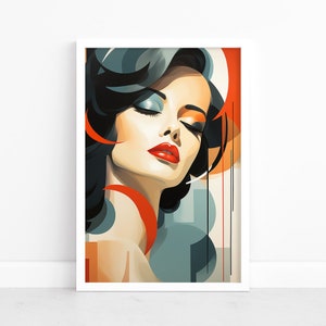 Bauhaus Muse: Abstract Woman Poster | Contemporary Art Print | Wall Decor | Geometric Woman Art | Bauhaus-Inspired Illustration