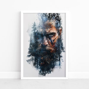 Stalwart Viking: Portrait Poster | Norse Warrior Art | Scandinavian Home Decor | Nordic Wall Art | Viking Heritage | Warrior Illustration