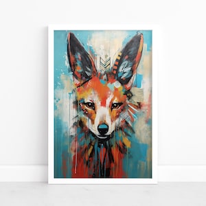 Fox Abstract: Cunning Fox Poster | Contemporary Wildlife Art | Abstract Fox Wall Decor | Modern Animal Print