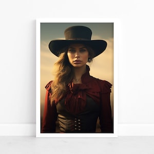 Plakat Cowgirl: Southern Print | Americana Beauty in a Scenic Landscape | Wild West Art Prints | Frontier Elegance | Southwestern Decor